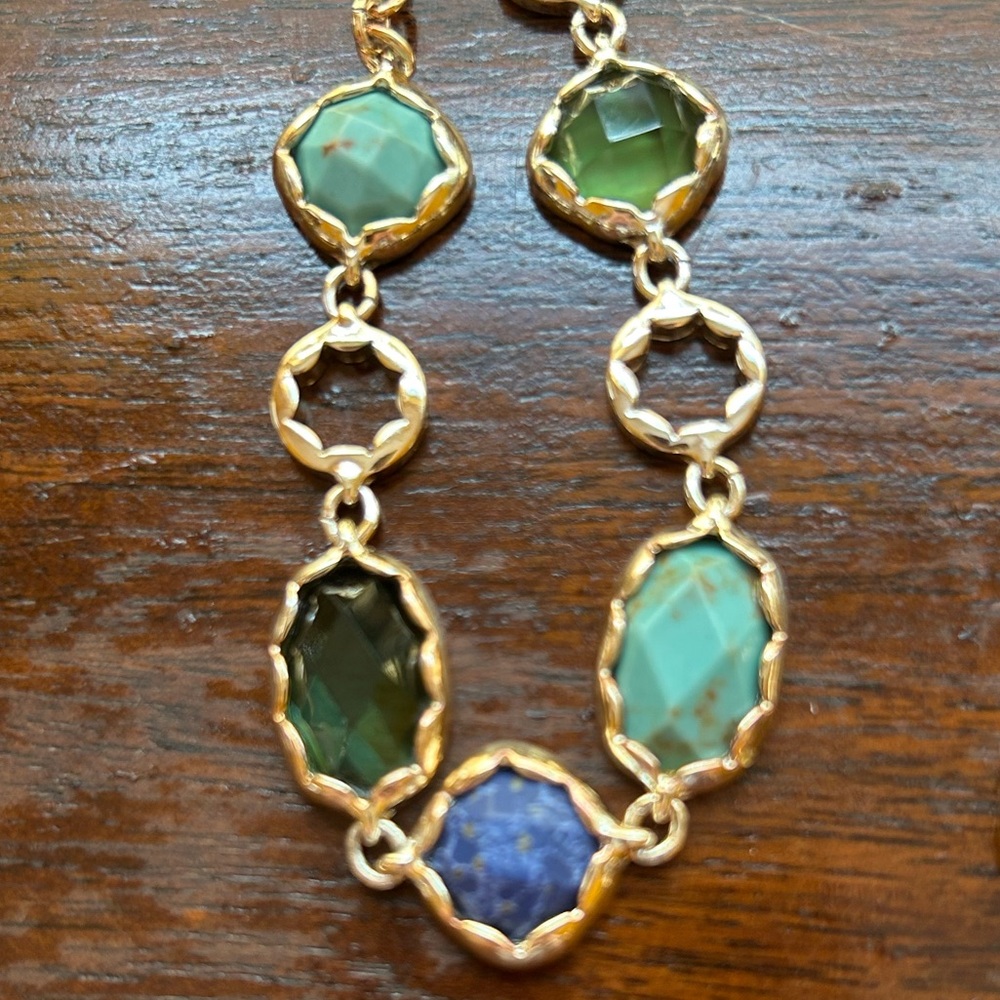 Anne Klein Blue and Green Necklaces & Bracelet Set 3 Items Silver Multicolored - Picture 3 of 8